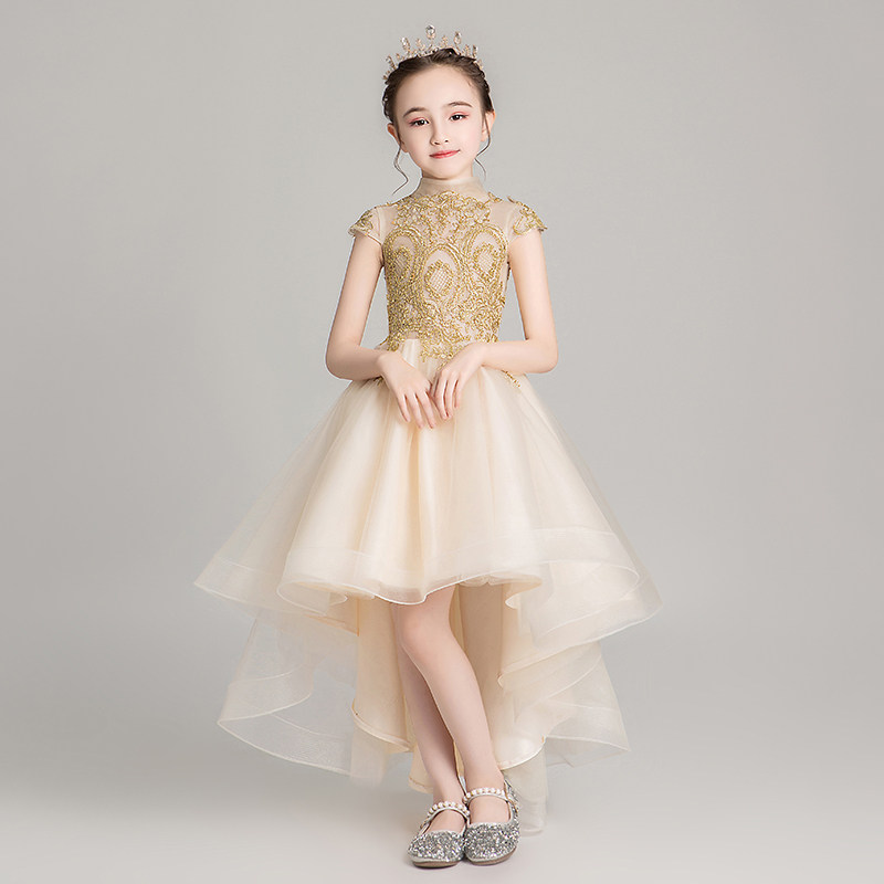 儿童晚礼服公主裙子大童装模特走秀钢琴表演服小花童女孩生日婚纱