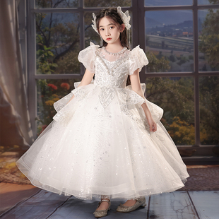 兒童禮服女童主持人花童婚紗小眾輕奢女孩鋼琴演奏生日公主裙高端