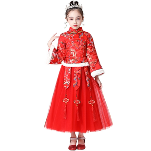 汉服儿童中国风女童过年古装中式棉衣加厚小孩新年拜年服童装冬季