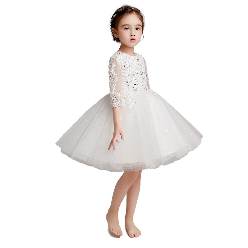 公主裙女童蓬蓬纱儿童礼服花童小主持人女孩婚纱钢琴演出服洋气冬