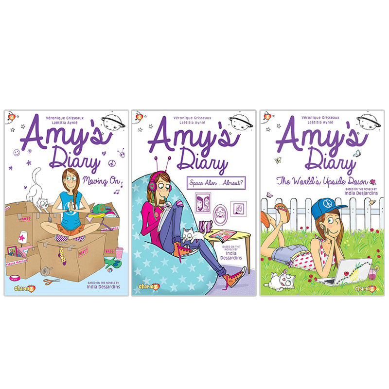 英文原版 amys diary 艾米的日记 系列3本合售 space alien.almost?