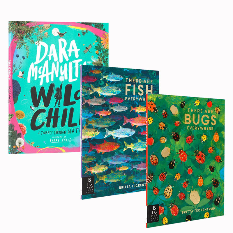 英文原版There are Fish Everywhere/ Bugs Everywhere Wild Child: A Journey Through Nature儿童自然生态科普系列3册平装绘本