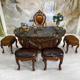 别墅欧式 实木茶台阳台泡茶桌椅高端奢华功夫茶台1.4米1.6米1.8米2