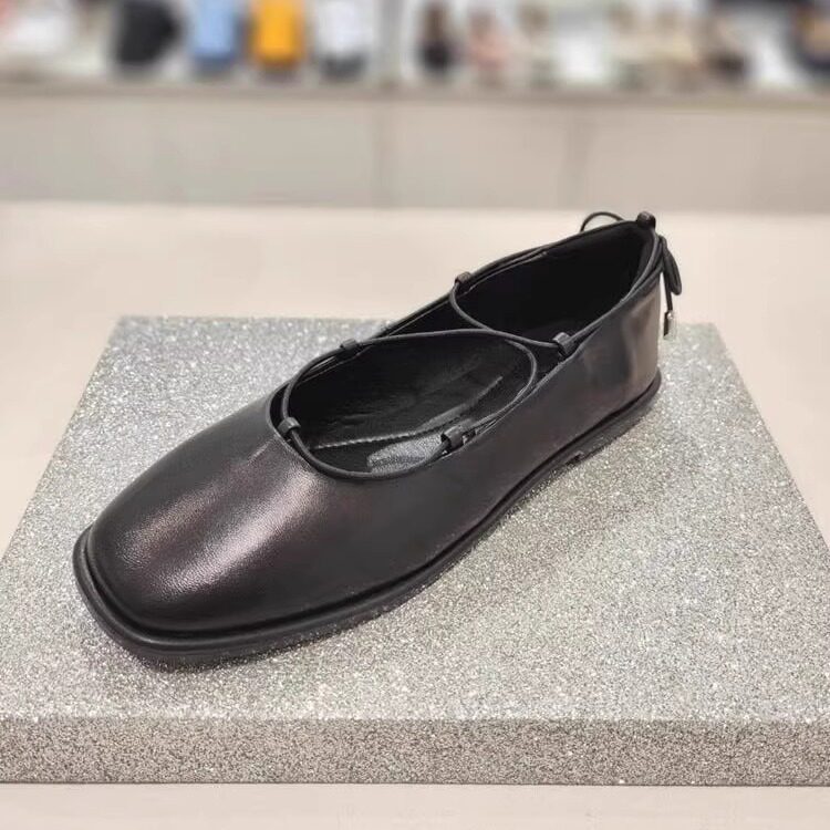 2026夏季新款韩版小众交叉绑带浅口单鞋女真皮复古玛丽珍鞋芭蕾鞋