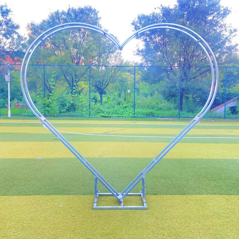 婚庆铁艺爱心拱门双层心形架子户外婚礼创意摆件爱心花架美陈布置