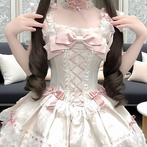 洛丽塔Llolita蝴蝶结吊带连衣裙