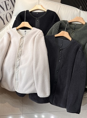 羊羔绒外套女秋冬季户外运动休闲保暖摇粒绒夹克抓绒卫衣S481183