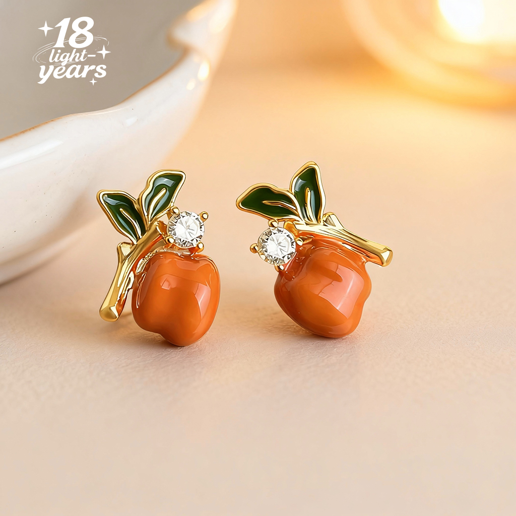 18光年柿柿如意原创耳钉女