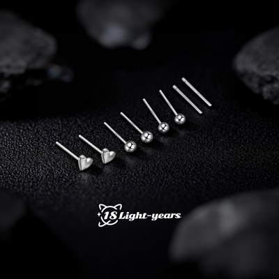 18光年s999纯银耳钉女简约耳环