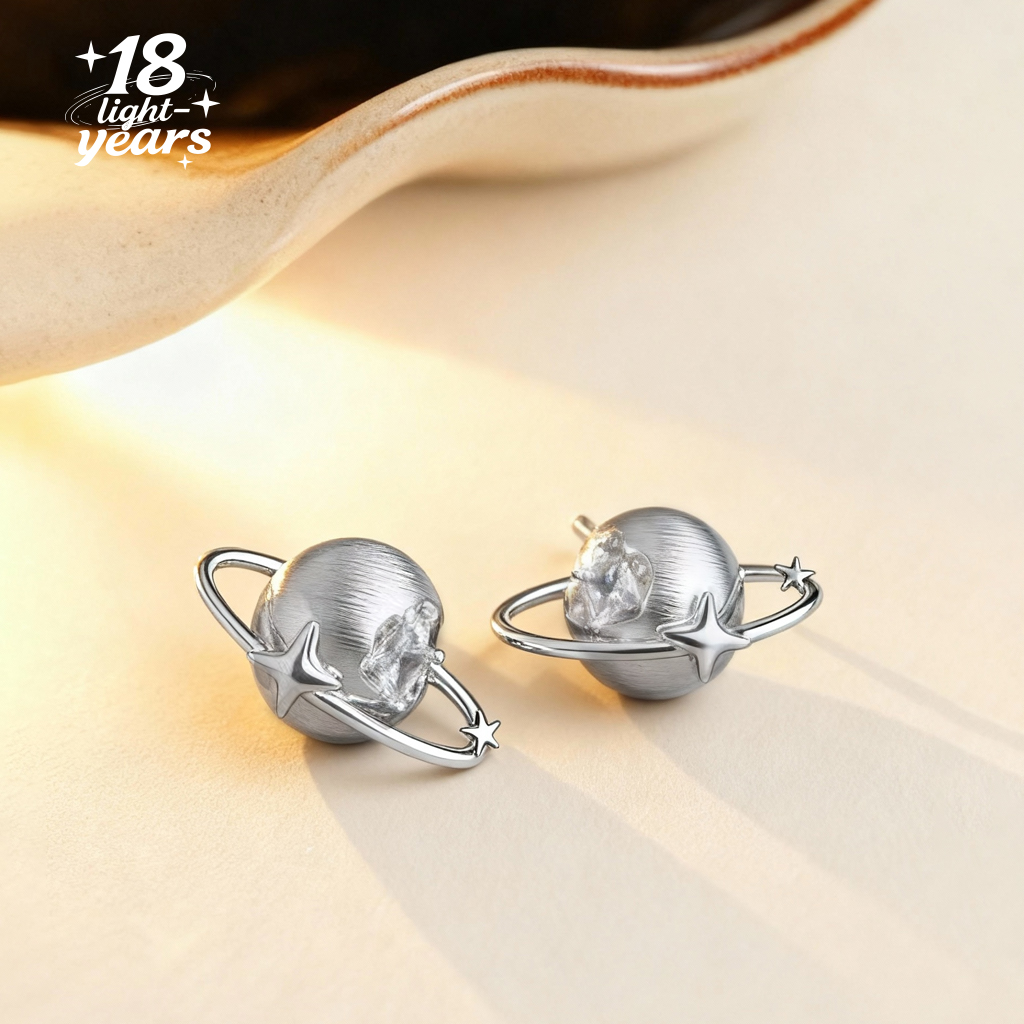 18光年原创土星环绕破碎星球耳钉