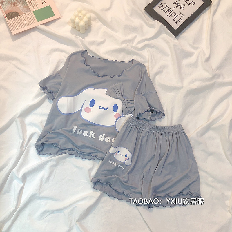 女童睡衣夏季冰丝莫代尔短袖薄款大童儿童玉桂狗母女装家居服套装,童装/婴儿装/亲子装,家居服套装,淘宝优惠券,粉丝福利购,淘宝优惠卷