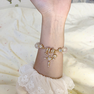 后期补货！ 原创天然粉阿塞粉水晶手链手串女款温柔可爱十字甜心