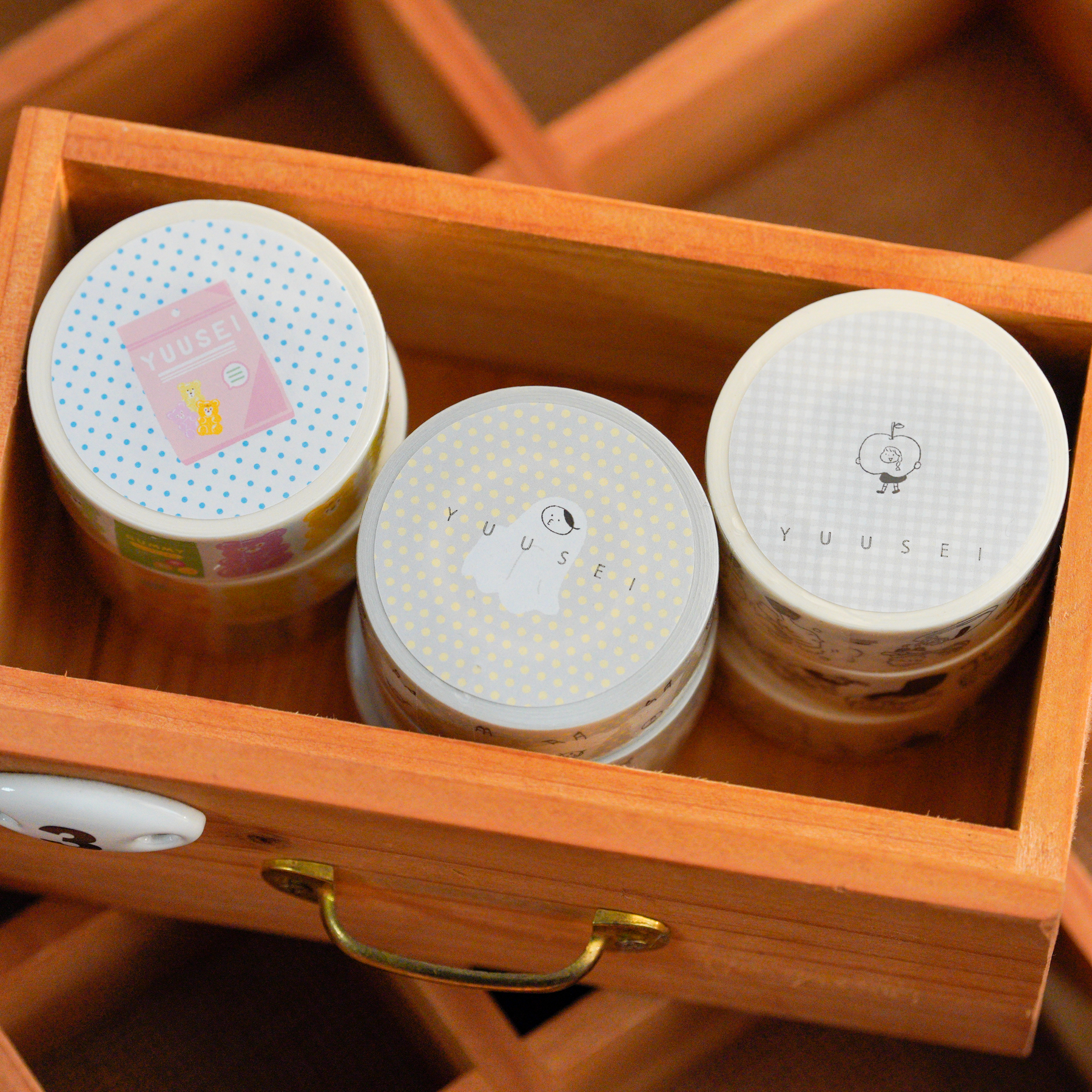 |Yuusei| 原创可爱手帐贴纸卷手帐素材 波点幽灵 和纸胶带