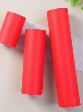 大红红色贴纸墙纸新年装饰玻璃门家具门框红纸防水不干胶广告贴膜