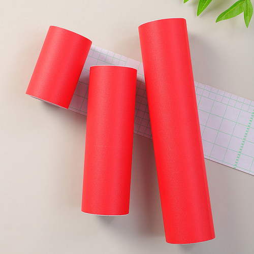 大红红色贴纸墙纸新年装饰玻璃门家具门框红纸防水不干胶广告贴膜