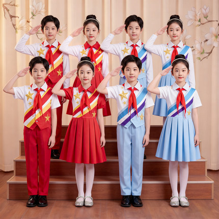 儿童六一演出服中小学生大合唱表演服男女童诗歌朗诵红色爱国主题