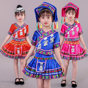 女童民族风族苗族少数民族舞蹈服