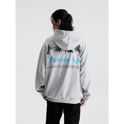 美式宽松斯巴达时代印花潮牌连帽卫衣休闲帽衫情侣男女