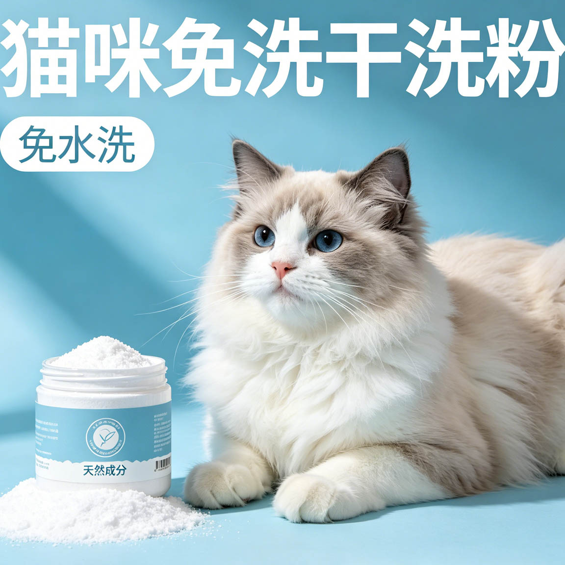 猫咪免洗干洗粉清洁祛味孕幼可用