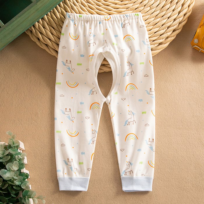 秋季婴幼儿开裆长裤男女宝宝打底内穿睡裤冬儿童无骨纯棉叉裆秋裤