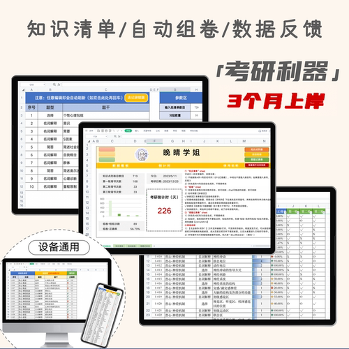 2027考研背书背诵记忆复习神器excel表格模板好物清单 | 晚晴学姐