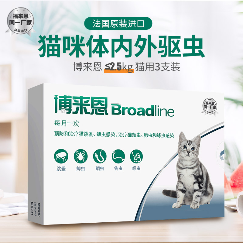 博来恩猫咪用体内外一体驱虫药去跳蚤外用滴剂单支体内体外除打虫