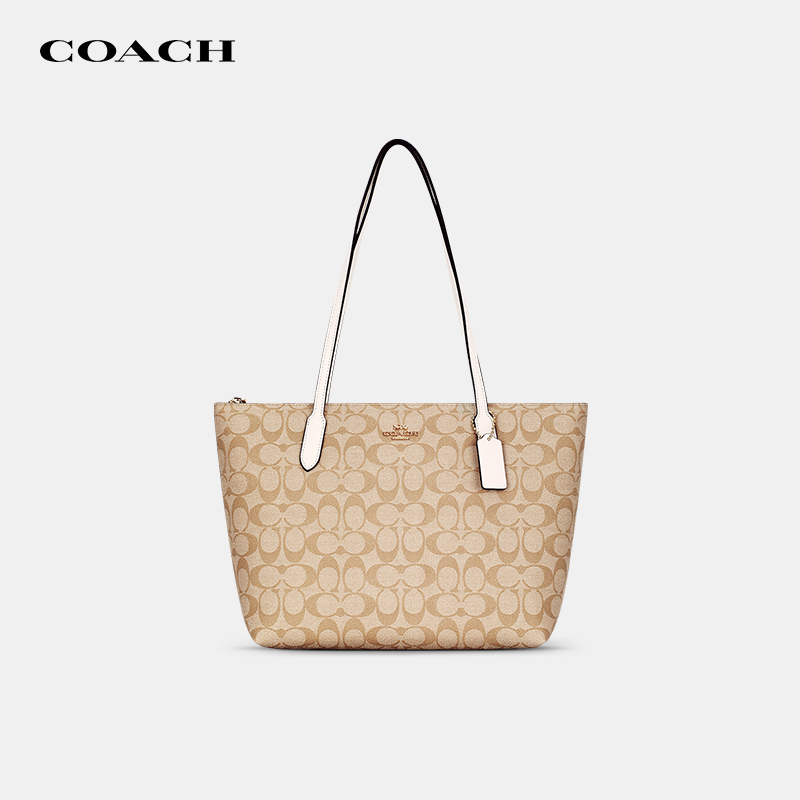 【官方授权】COACH/蔻驰女包老花轻奢托特通勤百搭时尚单肩手提包