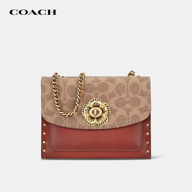 【国内现货】COACH/蔻驰Parker山茶花包包单肩斜挎包送女友礼物