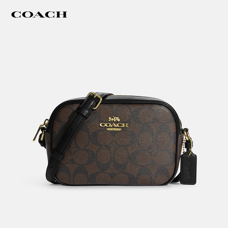 【官方授权】COACH/蔻驰女士相机包经典老花单肩斜挎包轻奢女包