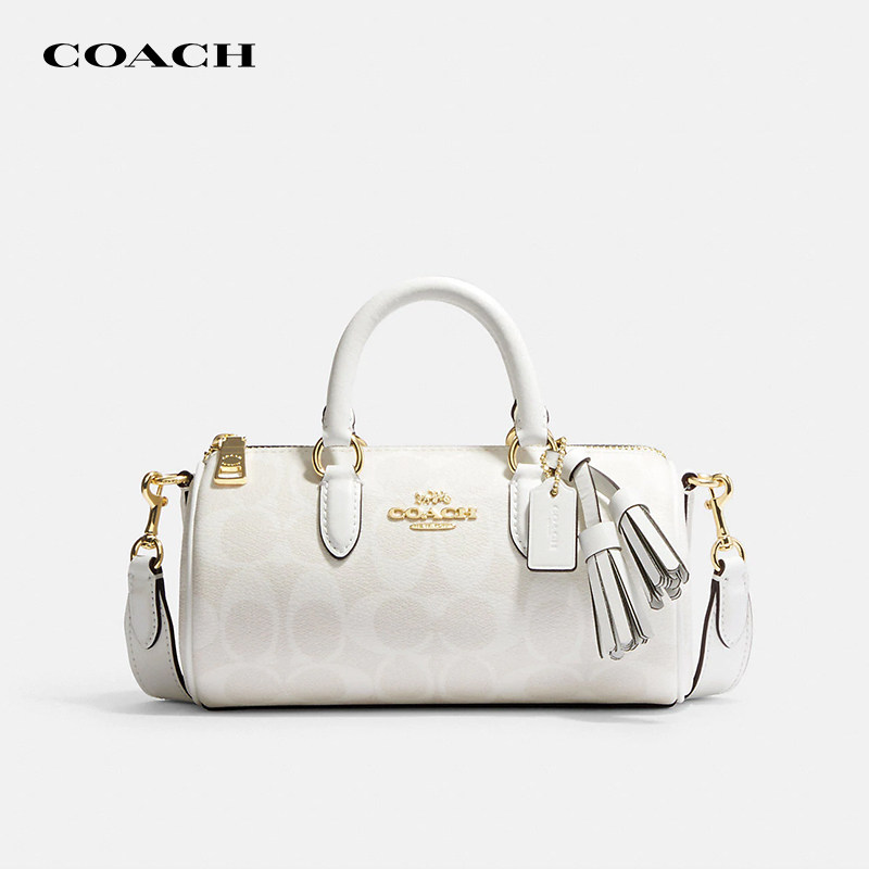 【官方授权】coach/蔻驰lacey系列巴比龙笔筒包经典老花圆筒包女