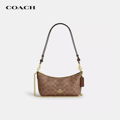 COACH/蔻驰牛角包Caitlin腋下包