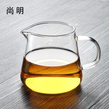 尚明高档玻璃加厚公道杯茶漏白酒分酒器茶海杯耐高温功夫茶具家用