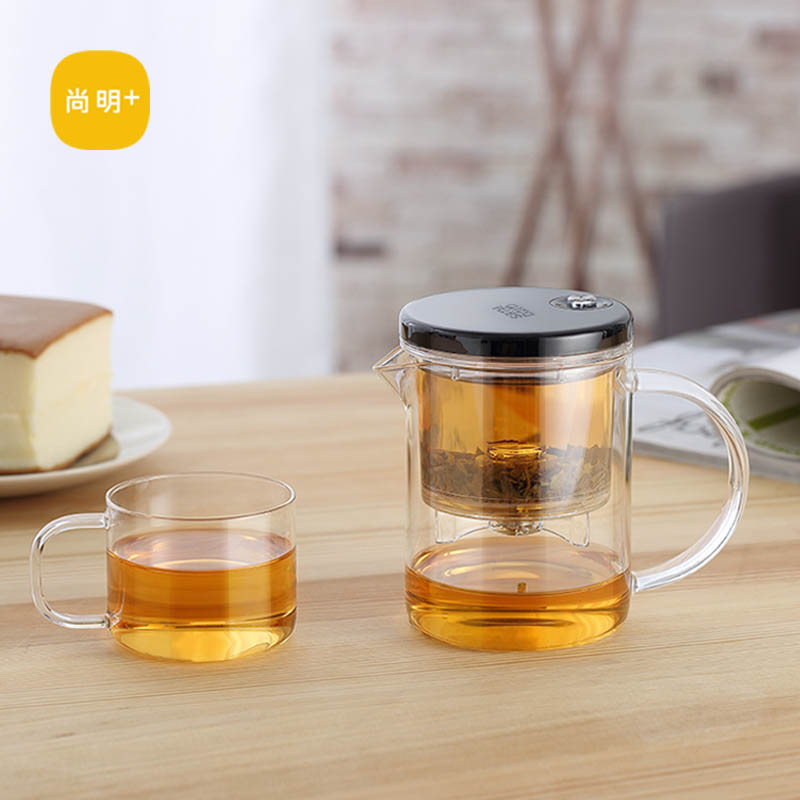 尚明过滤杯玻璃飘逸杯泡茶杯功夫茶具茶水分离器按压式泡茶冲茶杯