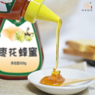汉水山花枣花蜜尖嘴瓶方便食用成熟蜂蜜500g