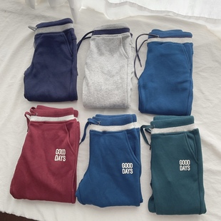 子 儿童裤 164法单男女童秋冬纯色加绒运动长裤