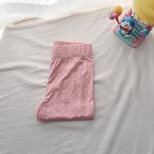 儿童中大童裤 长裤 子 纯棉打底裤 140英单BD女童春秋粉丝波点经典