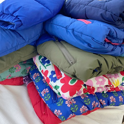 98-158英单bd男女童秋冬加绒连帽印花棉服外套二合一保暖马甲棉衣