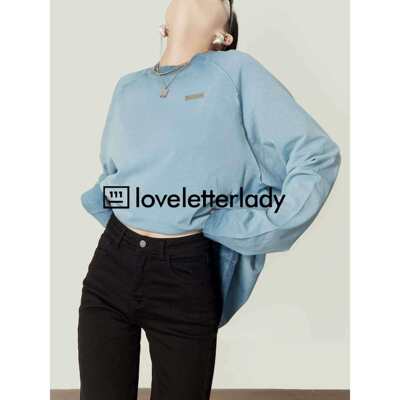 水洗做旧休闲慵懒风长袖上衣