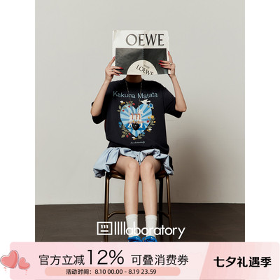 周里物时尚印花短袖T恤女