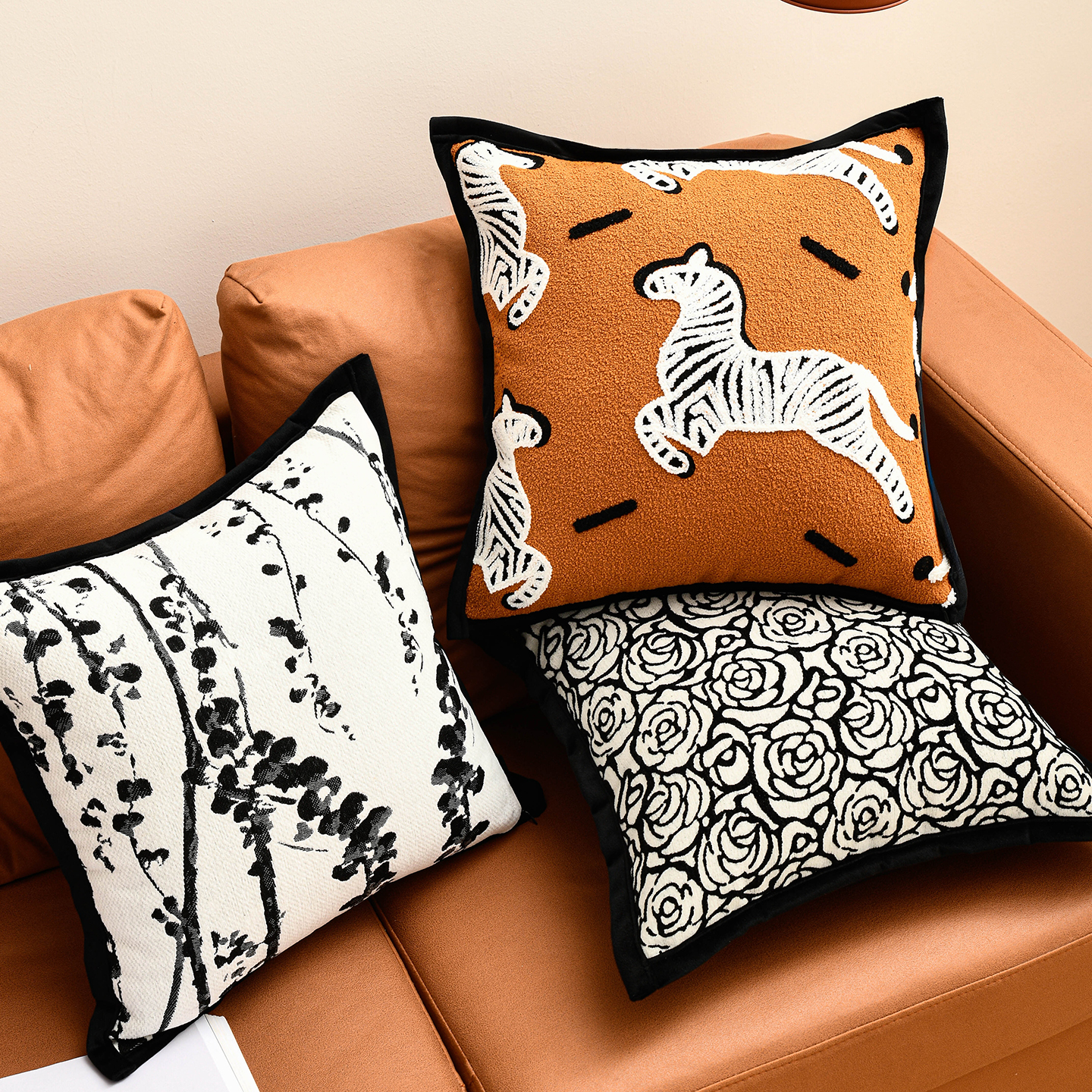 法式抱枕套客厅沙发靠垫奶油风样板间腰靠背垫大尺寸靠垫套不含芯