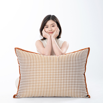 千鸟格大号抱枕套沙发客厅高颜值飘窗长方形靠背垫床上睡觉靠腰枕