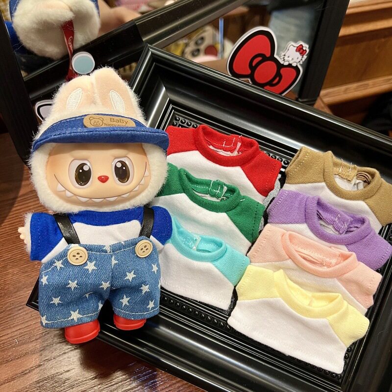【仅衣服】拉布布搪胶公仔衣服123代前方高能labubu娃衣T恤配饰图片