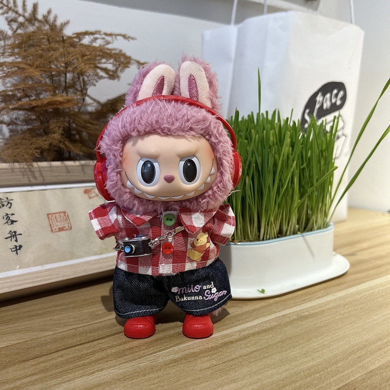仅衣服】labubu娃衣17cm拉布布衣服公仔裙子换装套装可爱换装玩具