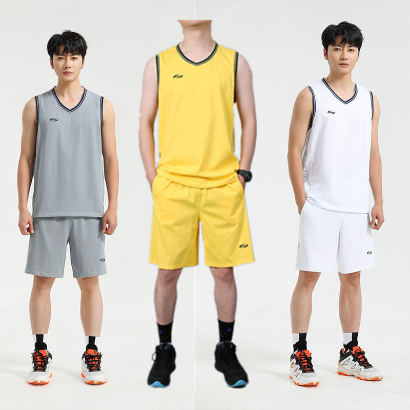纯棉篮球服套装夏季宽松一套队服青年加肥加大球衣无袖跑步健身服