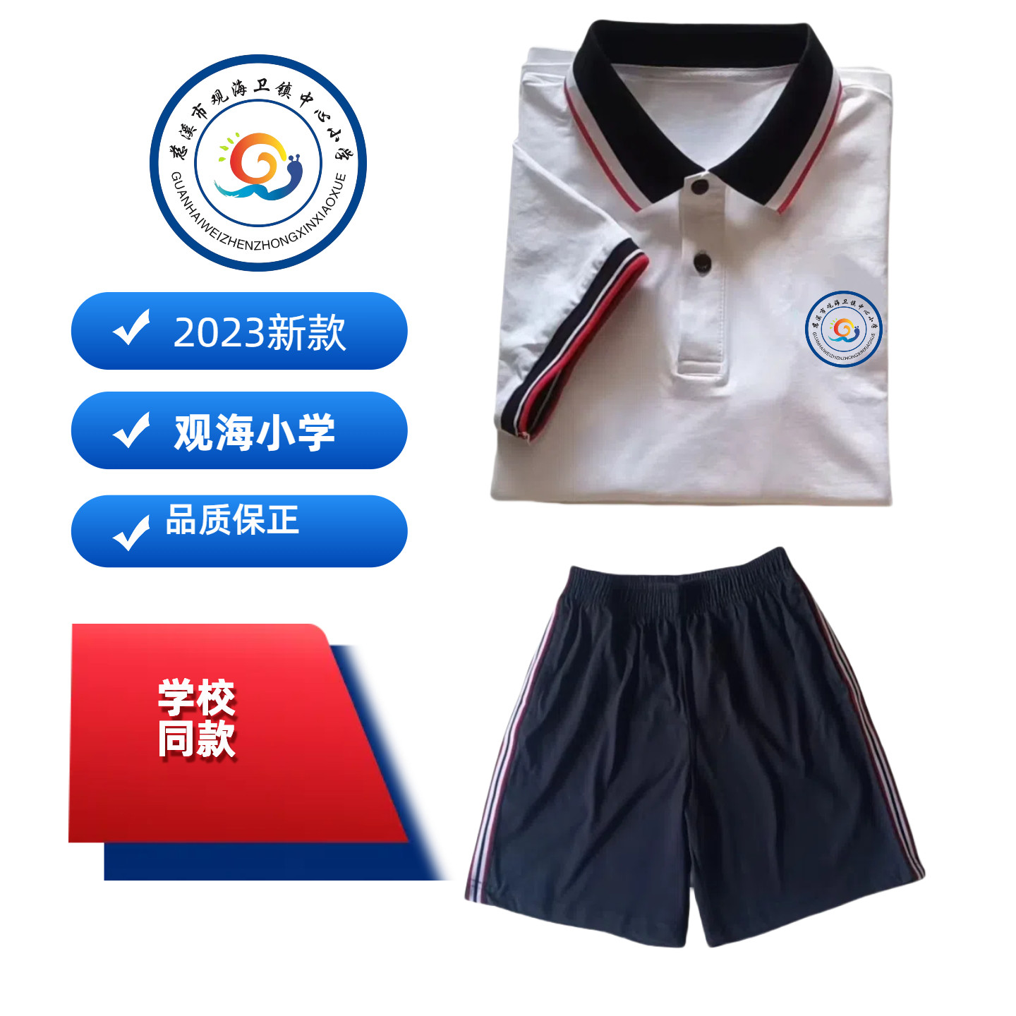 慈溪市观海卫镇中心小学校服学校同款夏装纯棉短袖上衣短裤班服