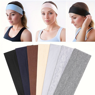 夏季 仿棉加宽运动瑜伽发带吸汗女户外跑步弹力头巾洗脸束发带 时尚