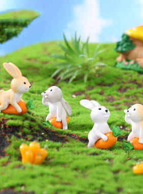 可爱小兔子摆件苔藓微景观装饰