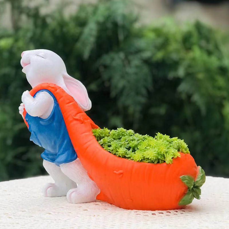 花盆新款创意可爱大号卡通动物造型兔子多肉盆栽组合生日礼物摆件