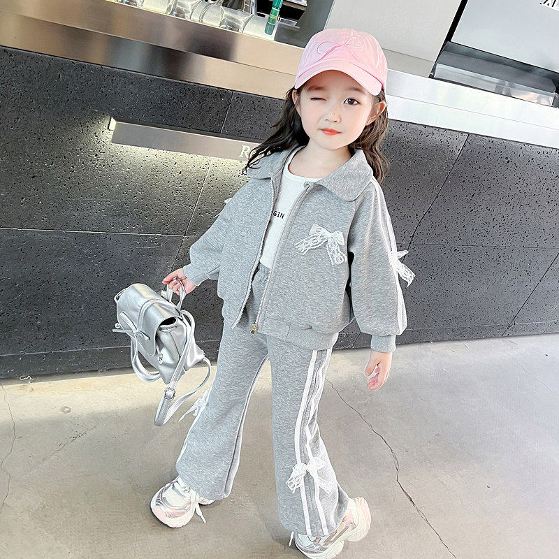 女童春秋套装2026新款儿童洋气时髦宝宝休闲春季纯棉运动春装卫衣