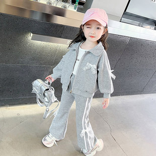 女童春秋套装2026新款儿童洋气时髦宝宝休闲春季纯棉运动春装卫衣